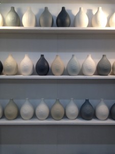 Collection of tear drop vases.